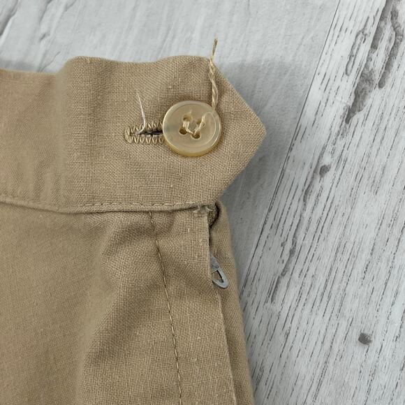 Mr Mort Tan Khaki A Line Basic Plain Modest Flowy Lightweight Vintage Skirt - Picture 3 of 8
